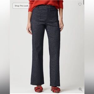 J. Crew Factory Sparkle Twill Dark Blue Flare Jeans